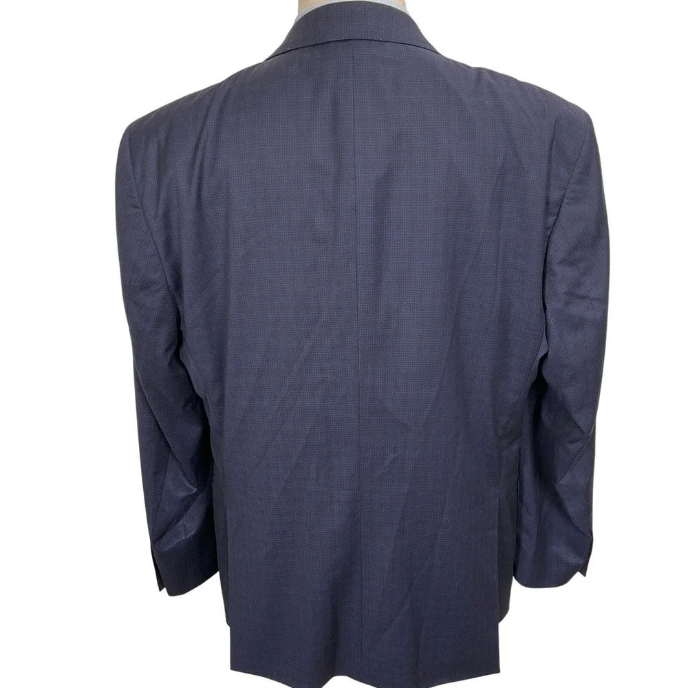 Alberto Zimni Blazer Mens 46R Blue Check REDA Super 150s Wool Italy‎ Suit Jacket